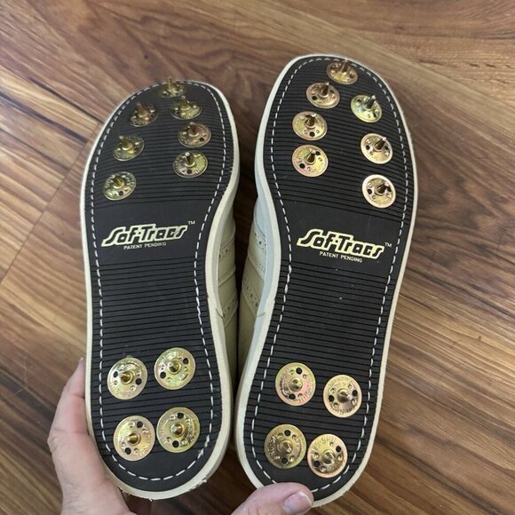 Vintage‎ PRO-SHU Golf Shoes Women’s 8 N Tan Tassel Metal Spikes Leather Upper - Picture 4 of 5